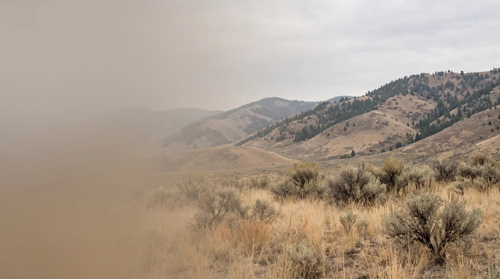 Generic foothills and open land in an Eastern Idaho-style high-desert landscape
